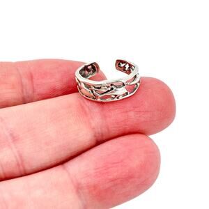 Vintage Shube Sterling Silver 925 Dolphin Cutout Open-Back Toe Ring Size 4